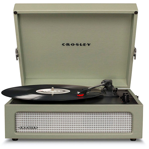 Crosley Voyager Portable Turntable with Bluetooth Receiver and Built-in Speakers - Sage | CR8017B-SA4 Crosley Voyager Portable Turntable with Bluetooth Receiver and Built-in Speakers - Sage | CR8017B-SA4