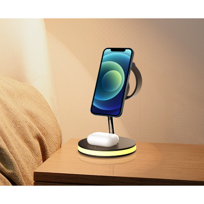 Deltaco 3-in-1 Wireless Charger - Black | QI1041 - Image 11