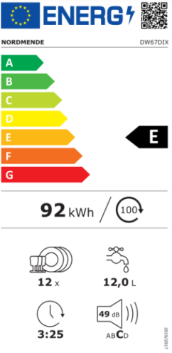 NordMende 60cm Dishwasher DW67DIX - Image 2 NordMende 60cm Dishwasher DW67DIX - Image 2