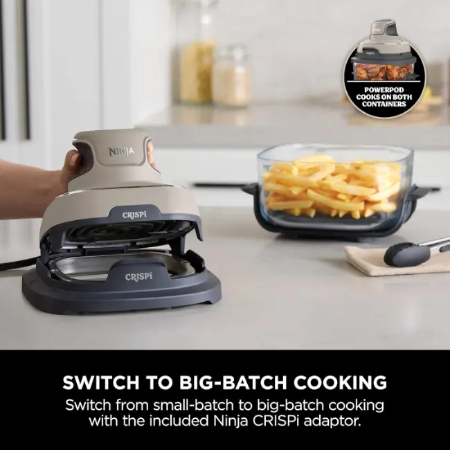 Ninja CRISPi 4-in-1 Portable Glass Air Fryer | Stone | FN101UKST - Image 8