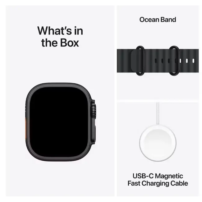 Apple Watch Ultra 2 | 49mm | Black Titanium Case with Black Ocean Band | MX4P3QA-A - Image 7