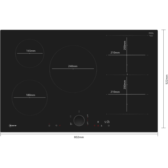 Neff N90 Induction Hob 80 cm - Black | T68FUV4L0 - Image 4