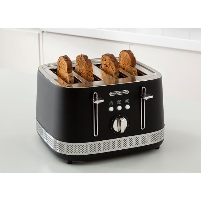 Morphy Richards Illumination 4 Slice Toaster Black 248020 MOR248020