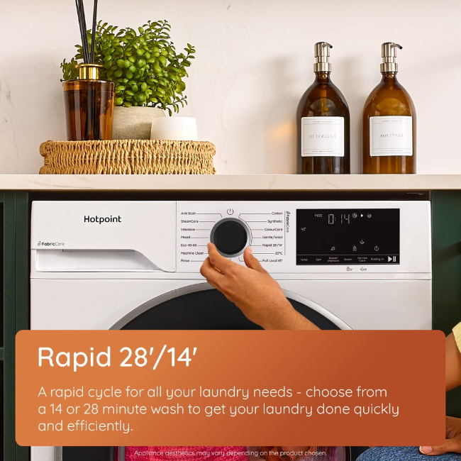 Hotpoint Fabric Care Washing Machine 12kg 1400sp - White | HBCA123CAREUK - Image 9