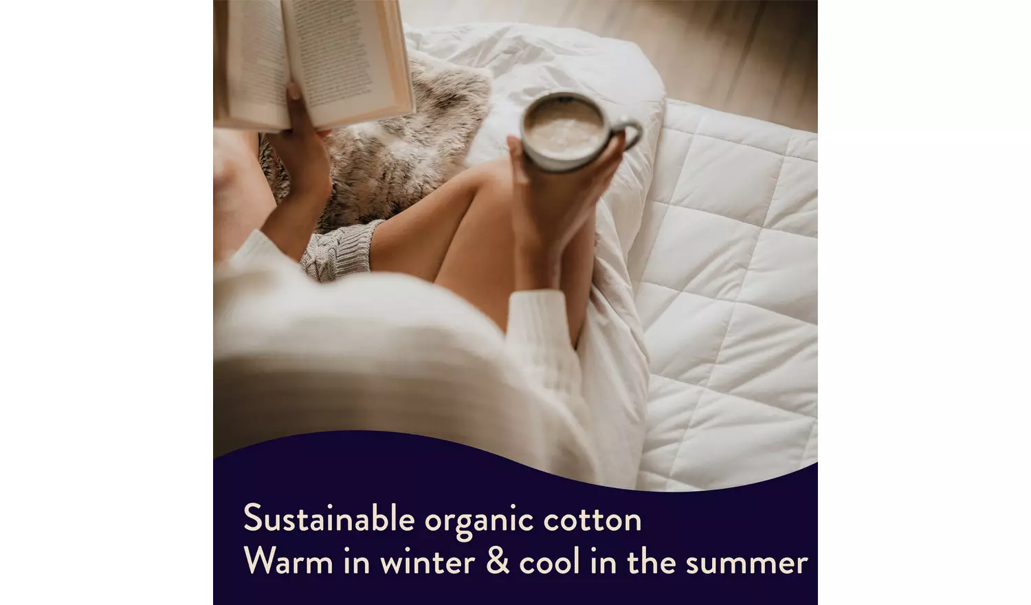 Dreamland Organic Cotton Electric Blanket - Double Size with Dual Control | 16888D - Image 3