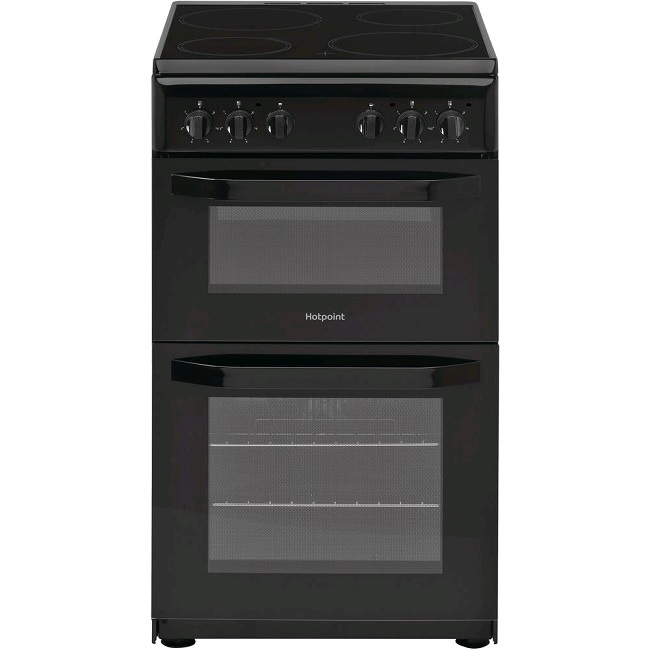 Hotpoint 50cm Electric Twin Cavity Cooker - Black | HD5V92KCB Hotpoint 50cm Electric Twin Cavity Cooker - Black | HD5V92KCB