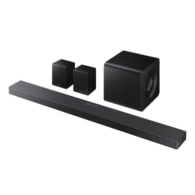 Samsung Q-Series 5.1.2ch Soundbar with Subwoofer & Rear Speakers - Black | HW-QS750F-XU - Image 1