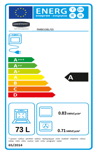 Rangemaster Built-In Single Oven in Black & Stainless Steel | RMB610BL/SS - Image 2