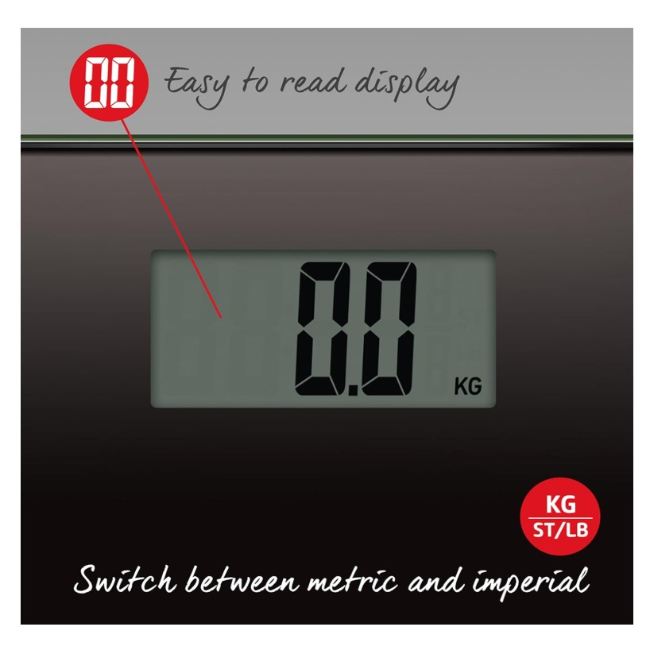 Salter Digital Bathroom Scale | Black | 9205BLK - Image 2