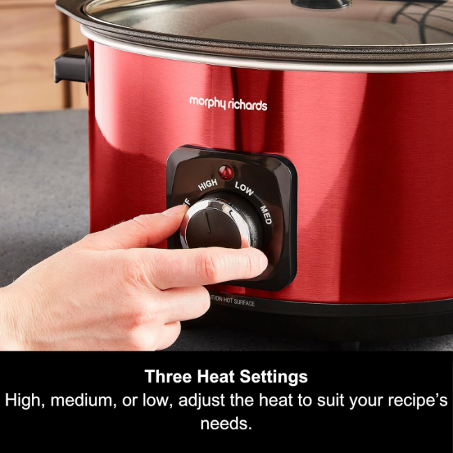 Morphy Richards Accents 6.5 Litre Slow Cooker | Red | 461026 - Image 2