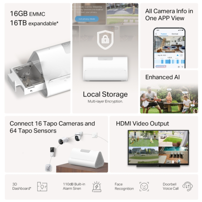 TP-Link Tapo Smart Homebase Hub - White | TAPO-H500 - Image 4