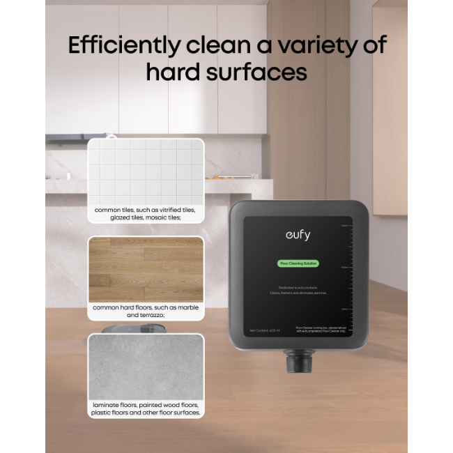 Eufy Floor Cleaning Solution For Omni E25 | 600ml | T291HA11 - Image 4 Eufy Floor Cleaning Solution For Omni E25 | 600ml | T291HA11 - Image 4