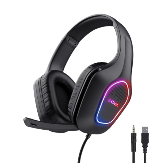 Trust Zirox LED Gaming Headset | Black | T25331 - Image 2