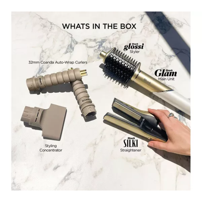 Shark Glam Ceramic Straight & Waves Multi-Styler | Gold | HD6041SUK - Image 11