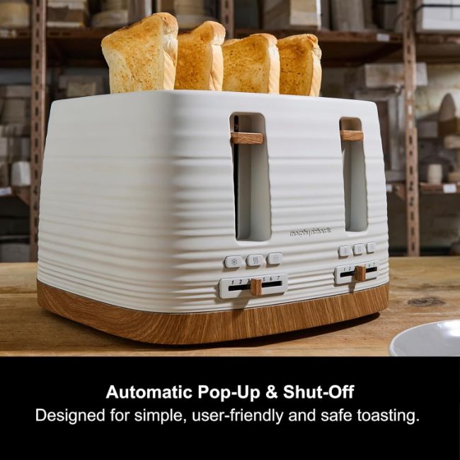 Morphy Richards Clay 4 Slice Toaster | White | 243102 - Image 4