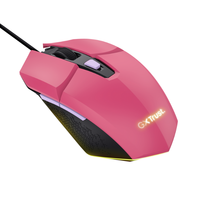 Trust GXT109 Felox Illuminated Gaming Mouse - Pink | T25068 - Image 3