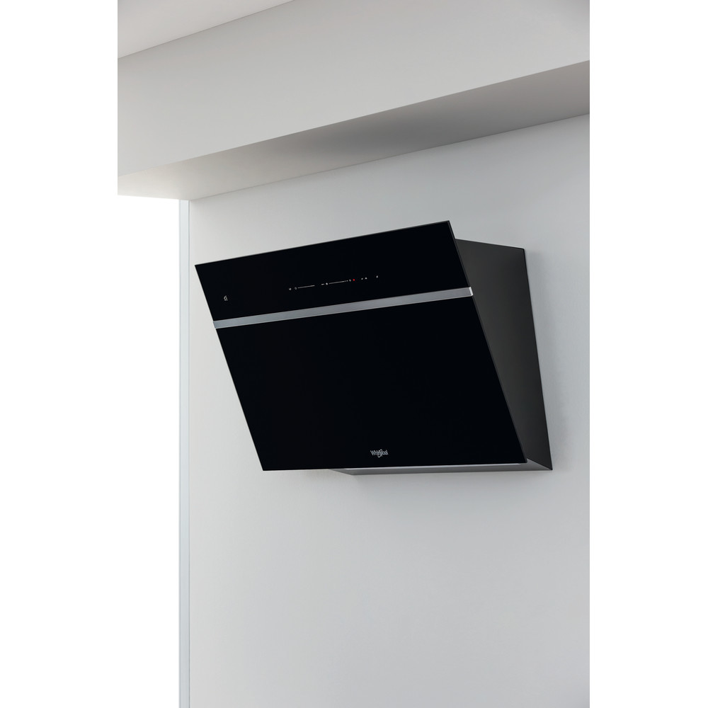 Whirlpool 90cm Vertical Black Glass Cooker Hood | WHVS90FLTCK - Image 4