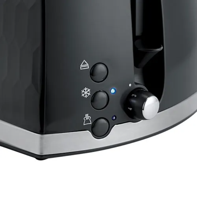 Russell Hobbs Honeycomb 2 Slice Toaster | Black | 26061 - Image 3