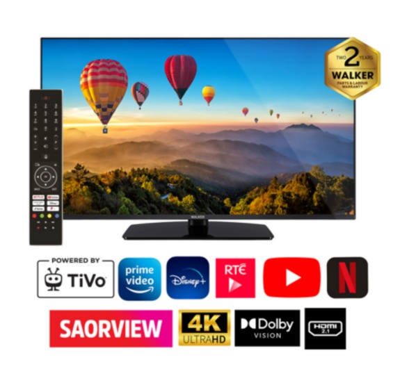 Walker 50" Borderless 4K LED Smart TV with TIVO | WP4K50241BRD - Image 2