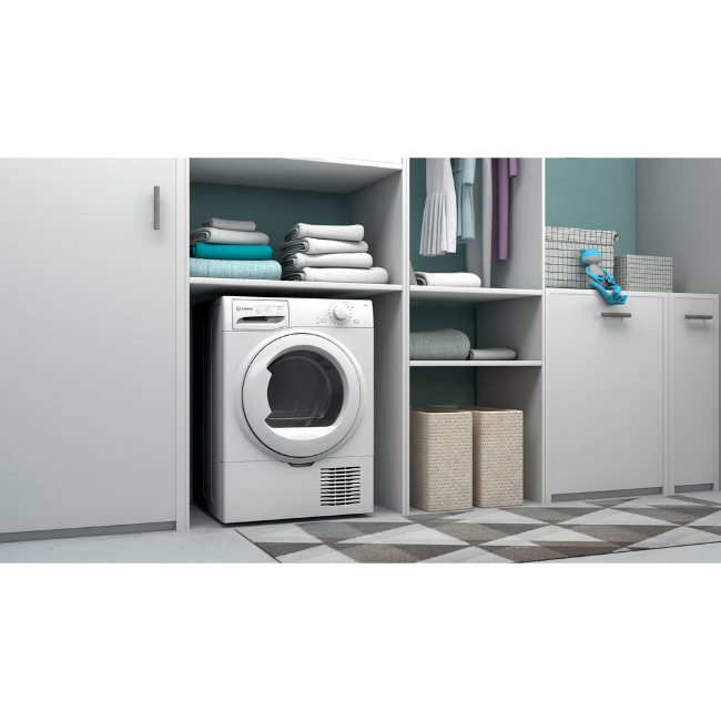 Indesit 8KG Condenser Tumble Dryer - White | I2D81W UK - Image 4 Indesit 8KG Condenser Tumble Dryer - White | I2D81W UK - Image 4