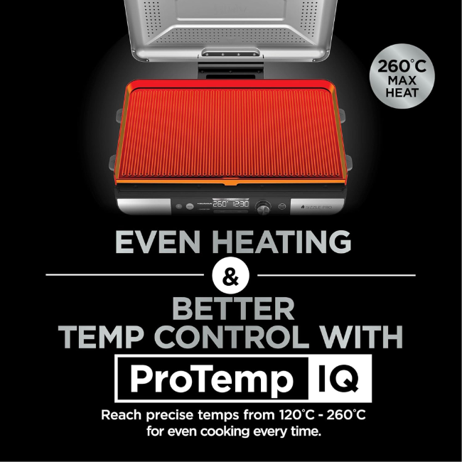 Ninja Sizzle Pro Xl Grill & Flat Plate - Silver/Black | GX101UK - Image 3