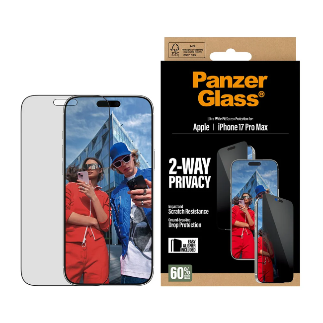 PanzerGlass 2-Way Privacy Screen Protector iPhone 17 Pro Max | PG75492 PanzerGlass 2-Way Privacy Screen Protector iPhone 17 Pro Max | PG75492