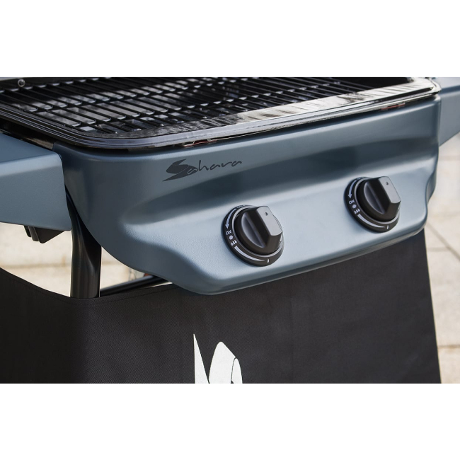 Sahara Rapid Assembly 2 Burner Gas BBQ Plus Side Burner | RASSPLIR-BK - Image 4