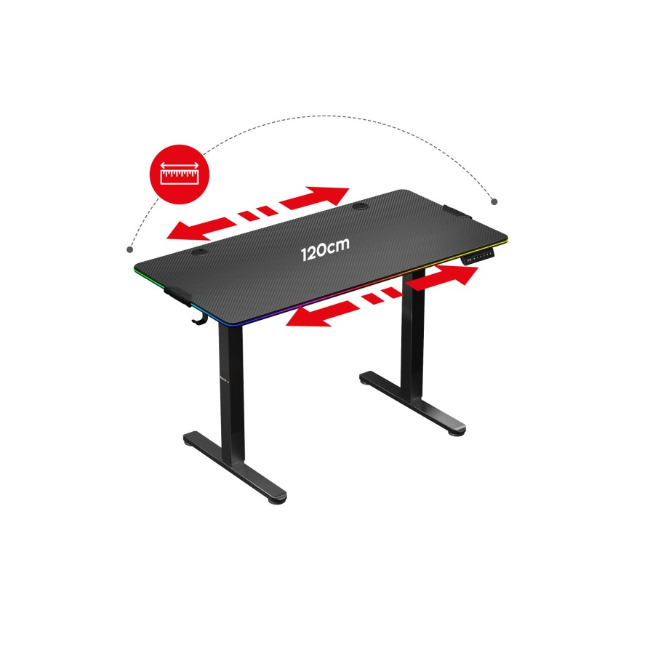 Huzaro LED Gaming Desk RGB - Black | HERO8.2-RGB - Image 6
