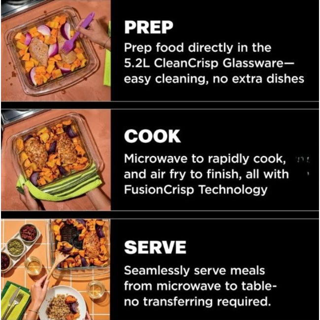 Ninja CRISPi Microwave, Air Fryer & Oven Silver | MW101UK - Image 3