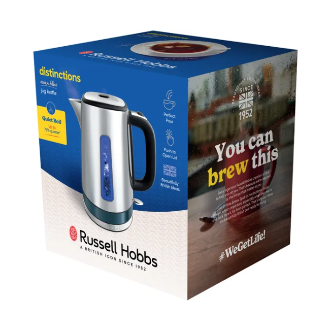 Russell Hobbs Distinctions Kettle | 1.7l | Ocean Blue | 24282 - Image 5