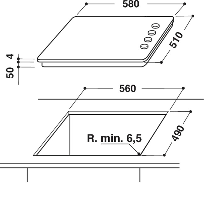 Hotpoint Built-In 60cm Ceramic Hob - Black | HR 619 C H - Image 4