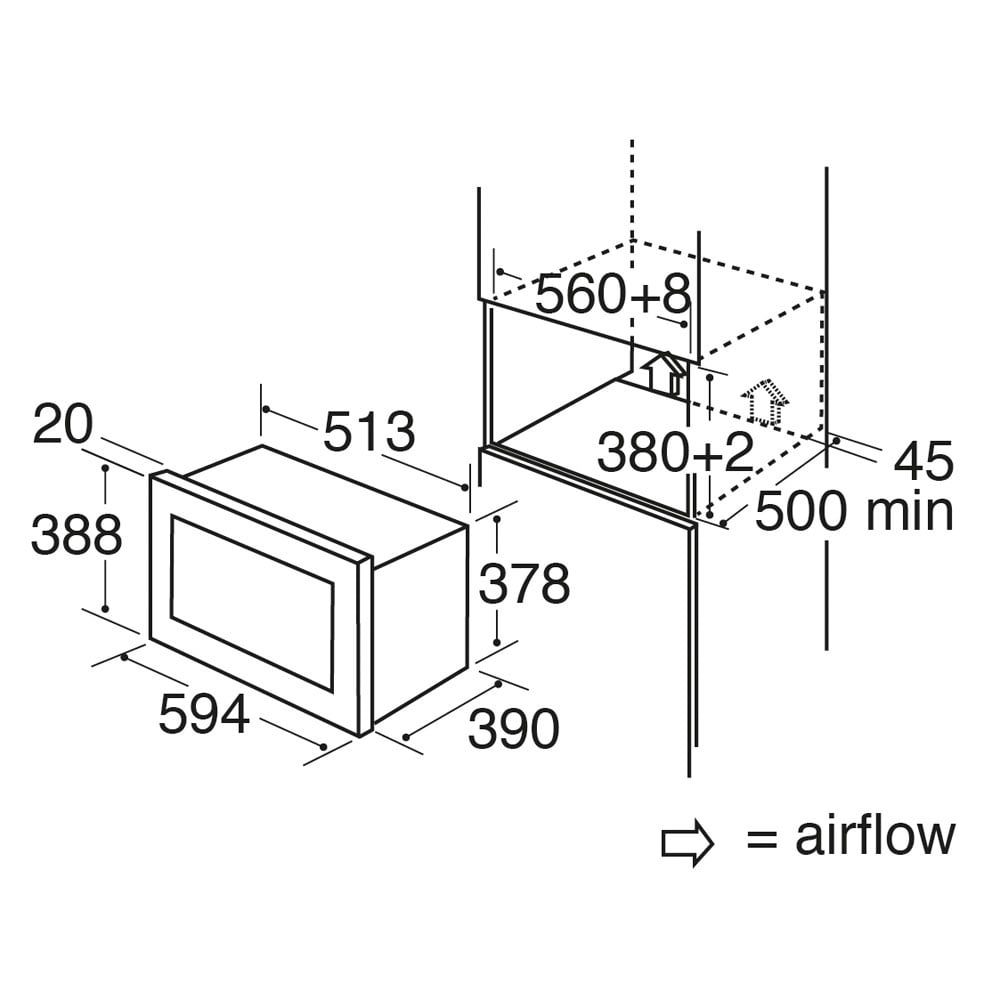 CDA BuiltIn 900W 25L Microwave Black VM131BL CDAVM131BL