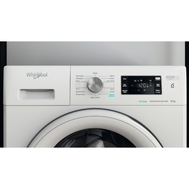 Whirlpool FreshCare+ Washing Machine 8kg 1400sp - White | FFB8469WVUK - Image 9