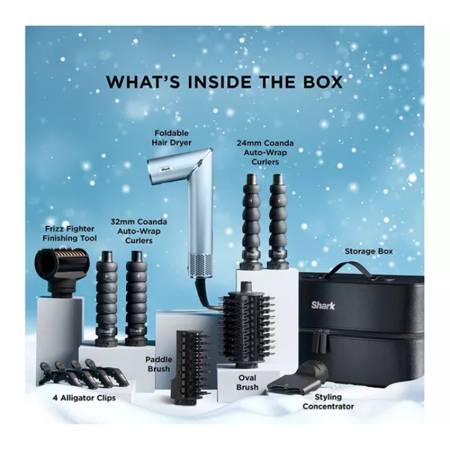 Shark FlexStyle Air Styler & Hair Dryer | Limited Edition | Glacial Blue | HD476WHUK - Image 9