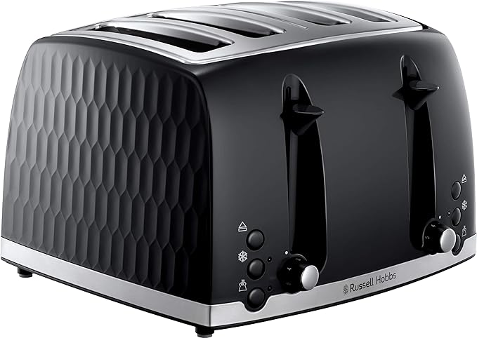 Russell Hobbs Honeycomb 4 Slice Toaster - Black | 26071