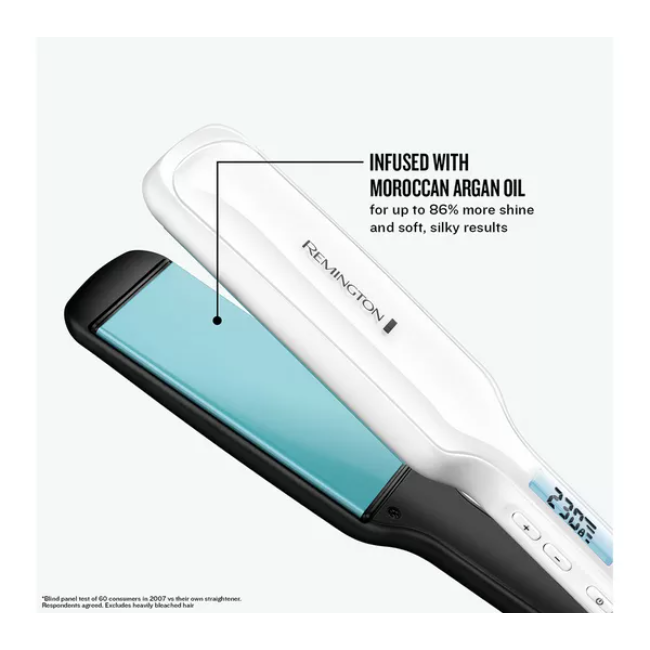 Remington Shine Therapy Wide Plate Straightener | White | S8550 - Image 3