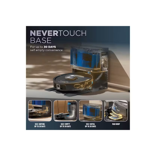 Shark PowerDetect NeverTouch 2-in-1 Self-Empty & Self-Refill Robot Vacuum & Mop - Black | RV2800YEUK - Image 4