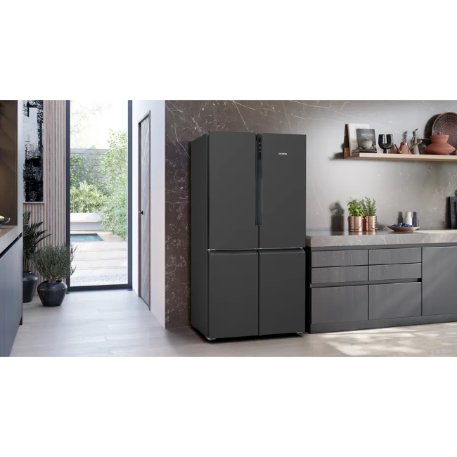 Siemens IQ300 French Door Fridge Freezer - Brushed Black Steel | KF96NAXEAG - Image 3