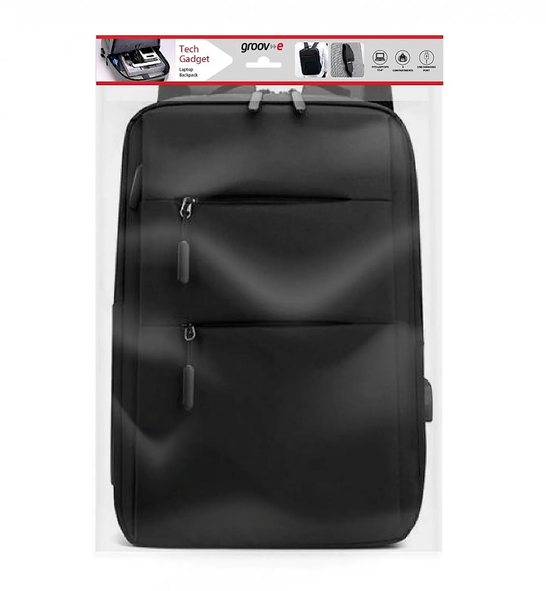 Groove Laptop Backpack with USB Charging Port - Black | GVPC12BK - Image 3