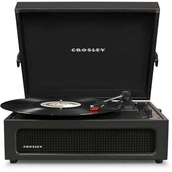Crosley Voyager Portable Turntable with Bluetooth Receiver & Speakers - Black | CR8017B-BK Crosley Voyager Portable Turntable with Bluetooth Receiver & Speakers - Black | CR8017B-BK