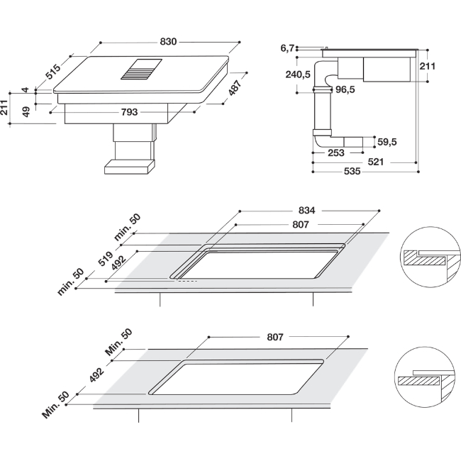 Whirlpool 4 Zone Induction Hob with Integrated Venting - Glass-Ceramic | WVH92KFKIT - Image 2