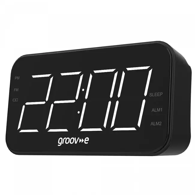 Groove Rechargeable Alarm Clock Radio | Black | GVCR02BK Groove Rechargeable Alarm Clock Radio | Black | GVCR02BK