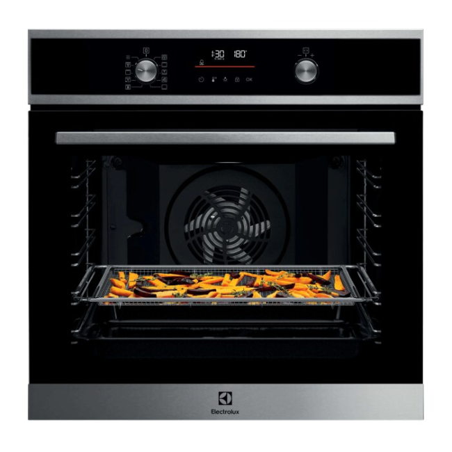 Electrolux 500 SurroundCook Pyrolytic Built-in Single Oven - Black | EOM6P46X