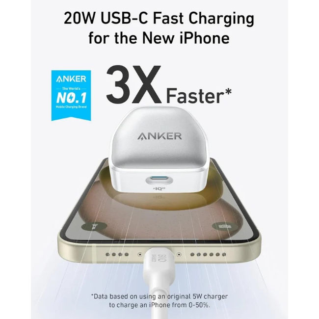 Anker 511 Wall Charger Plug | USB-C | 20W | White | A2637V26 - Image 2