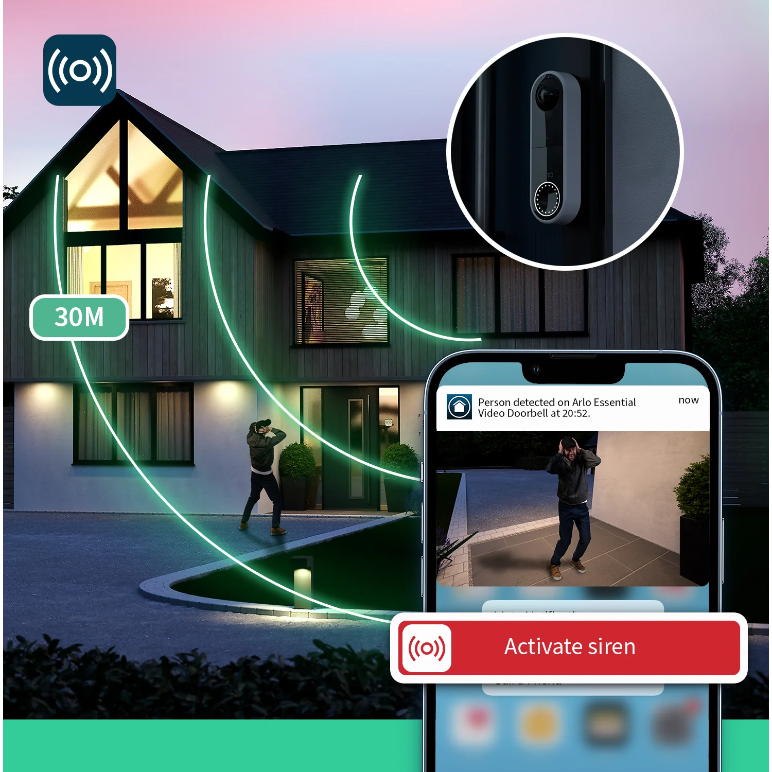 Arlo 1080p Essential Wire-Free Video Doorbell | AVD2001100EUS - Image 6