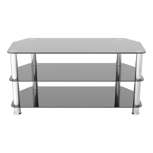 AVF Glass TV Stand 1000mm - Black and Chrome | SDC1000 AVF Glass TV Stand 1000mm - Black and Chrome | SDC1000