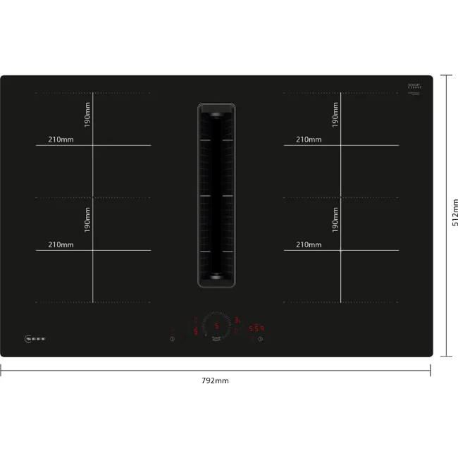 Neff N 70 Induction Hob with Integrated Ventilation System 80 cm - Black | V58PHQ4C0 - Image 4