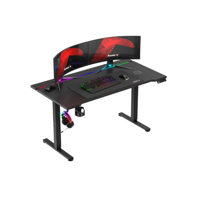 Huzaro Hero 8.7 RGB LED Electric Gaming Desk - Black | HERO8.7-RGB - Image 2