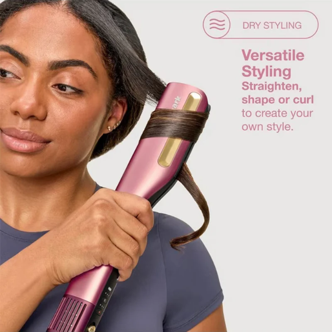 Shark SilkiPro Straight Hair Straightener + Dryer in One Tool - Rose Petal | HT401UKPK - Image 5