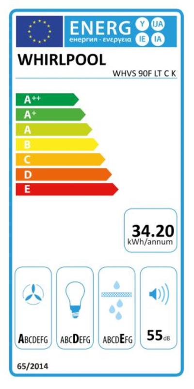 Whirlpool 90cm Vertical Black Glass Cooker Hood | WHVS90FLTCK - Image 7